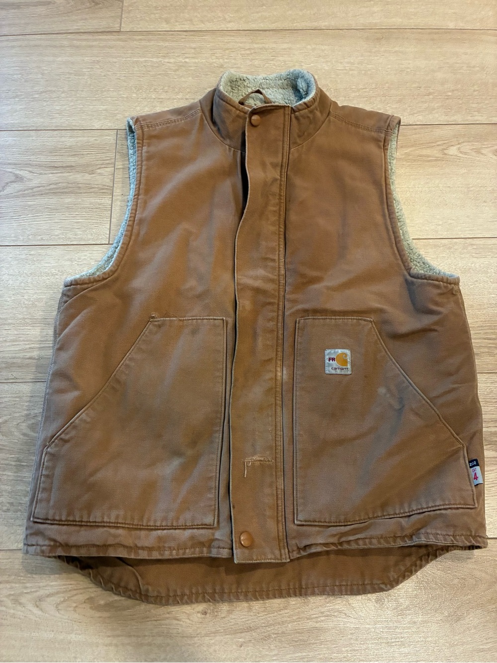 Carhartt Men’s FR Flame Resistant Mock Neck Sherpa Lined Vest Thrashed Size M